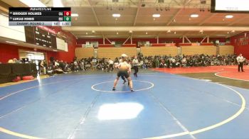 192 lbs Champ. Round 2 - Lukas Hines, Berean Christian vs Bridger Holmes, California