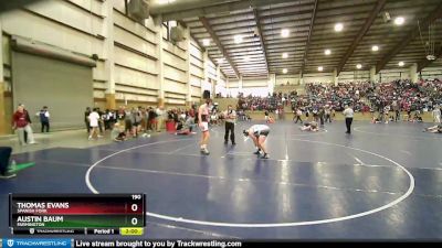 190 lbs Champ. Round 1 - Thomas Evans, Spanish Fork vs Austin Baum, Farmington