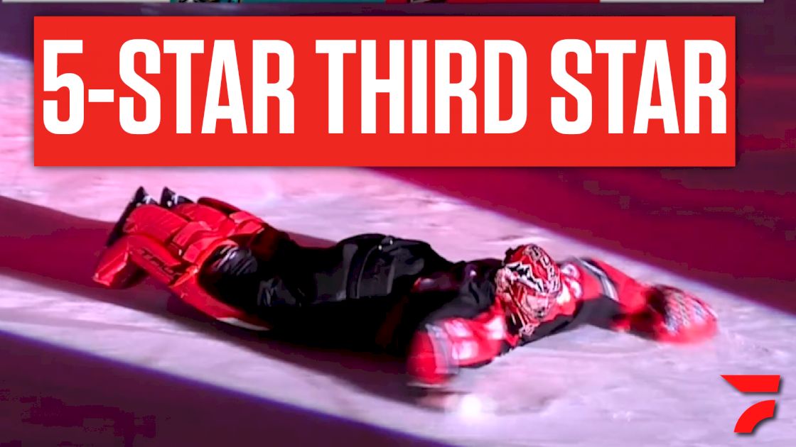 Goalie Swims Onto The Ice After Being Named Third Star