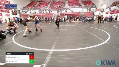 80 lbs Semifinal - Gatlin Simpson, Blanchard Youth Wrestling Club vs Maverick Knox, Team Guthrie Wrestling