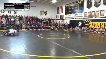 132 lbs Quarterfinal - Rylan Fogt, Hudson vs Cain Nielsen, North Butler-Clarksville