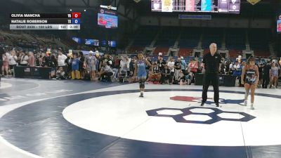 100 lbs Cons. Rd Of 16 - Olivia Mancha, Virginia vs Natalie Roberson, Texas