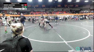 100 lbs 3rd Place - Minor Langford, Weatherford Youth Wrestling vs Knox Rillema, Lexington Wrestling Club