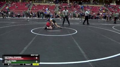 120 lbs Semifinal - Dylan Parn, BLUE PRIDE vs Victoria Powers, Nebraska Wrestling Academy