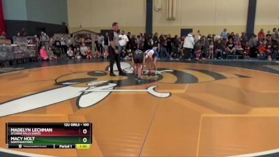 100 lbs Champ. Round 1 - Madelyn Lechman, St.Croix Falls Saints vs Macy Holt, Northwestern