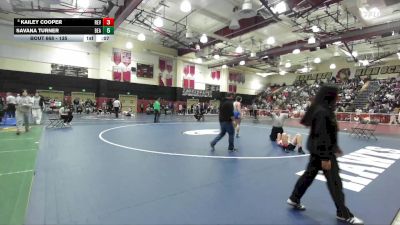 135 lbs Cons. Round 4 - Kailey Cooper, Redlands East Valley vs Savana Turner, Beaumont