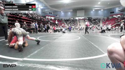 120 lbs Consolation - Karson Jones, Claremore Wrestling Club vs Hudson Boone, Woodland Wrestling Club