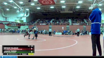 285 lbs Cons. Round 3 - Bryson Villegas, Columbus North Wrestling Club vs Jaxson Owens, Belzer Middle School