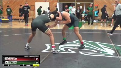 174 lbs Quarterfinal - Steven Ceja, Rio Hondo College vs Caden Terry, Moorpark College