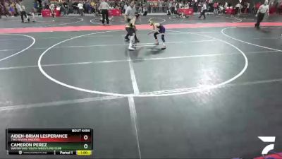 84 lbs Quarterfinal - Cameron Perez, Waterford Youth Wrestling Club vs Aiden-Brian Lesperance, Two Rivers Raiders