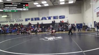 141 lbs Semifinal - Chase Claassen, Santa Rosa College vs Alexander Lopez, Sacramento City College