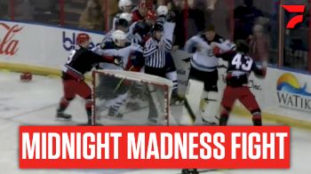 Midnight Madness Indeed! Fight Between Maine Mariners Goalie And Rapid City Rush Skater