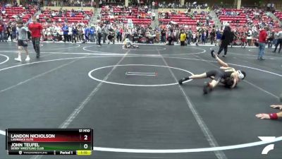 88 lbs Cons. Round 2 - John Teufel, Derby Wrestling Club vs Landon Nicholson, Lawrence Elite