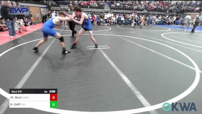 120 lbs Quarterfinal - Mitchell Blum, Harrah Little League Wrestling vs Kash Goff, Piedmont