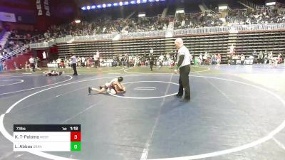 73 lbs Semifinal - Kendric Trout-Palomo, Westen Nebraska Elite vs Landon Abbas, Grandview Wolves WC