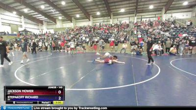 145 lbs Cons. Round 3 - Jackson Mower, UT vs Stepakoff Richard, AZ