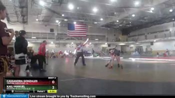 106 lbs Round 1 (4 Team) - Kaili Manuel, Michigan Revolution Blue vs Cassandra Gonzales, Youtube Wrestlers