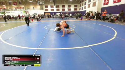 157 lbs Cons. Round 4 - Makoa Goeas, Missouri Valley vs Jakob Stovall, Baker (Kan.)