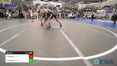 119 lbs Quarterfinal - Ayden Wagner, Choctaw Ironman Youth Wrestling vs Steven (Stevie) Hawkins, Noble Takedown Club