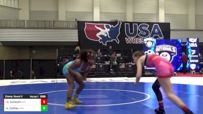 14U Girls - 130 lbs Champ. Round 3 - KiMorah Cathey, Hurricane Wrestling Academy vs Ariana Schacht, Askren Wrestling Academy