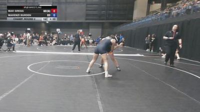 145 lbs Champ. Round 2 - Mak Gregg, Baker University vs Makenzi Burden, Rose State College