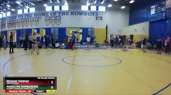 103 lbs 1st Place Match - Madelyne Bombardier, Florida Scorpions Wrestling Cl vs Reagan Thomas, Naples Bears