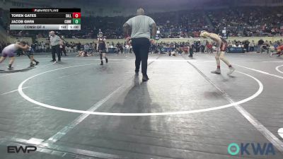 84 lbs Consi Of 4 - Toren Gates, Sallisaw Takedown Club vs Jacob Gwin, Coweta Tiger Wrestling