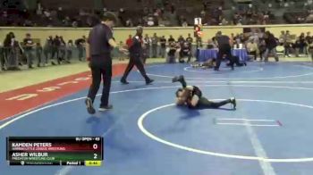 43 lbs 1st Place Match - Kamden Peters, Harrah Little League Wrestling vs Asher Wilbur, Predator Wrestling Club