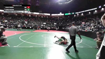 102 lbs Champ. Round 2 - Cole Perry, PWCA vs Luke Fuchs, BRN3