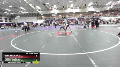 133 lbs 1st Place Match - Freddy Barajas, University Of Saint Mary (KS) vs Sean Archuleta, Arizona Christian University