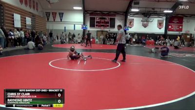 Bracket 15 lbs Quarterfinal - Raymond Hintz, CHAMPIONS WRESTLING vs Chris St Clair, Keokuk Kids Wrestling Club