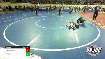 46 lbs 5th Place - Jagger Simpson, Cushing Tigers vs Blaiden Alonzo, Cache Wrestling Club