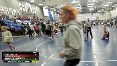 125 lbs 5th Place Match - Laila Carter, Cougars Wrestling Club vs Gabriella Montierth, Ridgeline Riverhawks