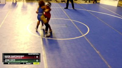 132 lbs Quarterfinal - Josie Mays, Will C Wood High School Wrestling vs Kayse Martinovsky, Live Oak Wrestling Club SC