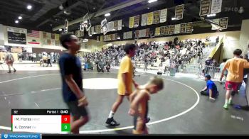 92 lbs Round 2 - Miles Flores, Rancho Bernardo Wrestling Club vs Kristen Conner, Cobras Wrestling