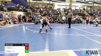 52 lbs Semifinal - Kamden Peters, Harrah Little League Wrestling vs George Baker, Husky Wrestling Club