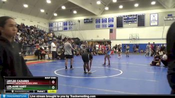 106 lbs Cons. Round 3 - Jaylee Cazares, Brawley Union High School Wres vs Leilahni Hart, Team Jackrabbits