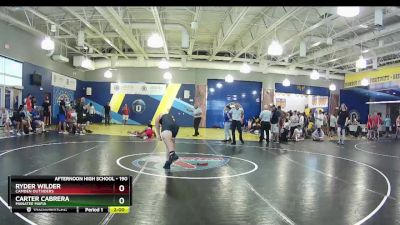 190 lbs Quarterfinal - Ryder Wilder, Camden Outsiders vs Carter Cabrera, Manatee Mafia