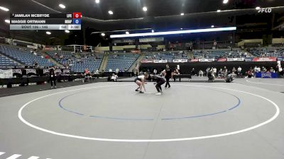145 lbs Champ. Round 2 - Maggie Ortmann, Missouri Baptist vs Jamilah McBryde, Life