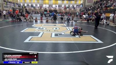 56 lbs Round 1 - Colson Andersen, Big Game Wrestling Club vs Jax Boelman, Sebolt Wrestling Academy