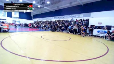 132 lbs Cons. Round 2 - Julian Espinoza, Cerritos vs Daniel Baeza, San Dimas