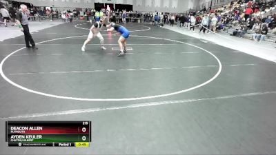 215 lbs Cons. Round 5 - Ayden Keuler, Chilton/Hilbert vs Deacon Allen, Plymouth