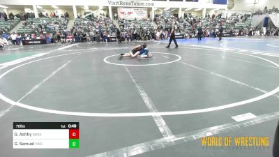 70 lbs Consi Of 8 #2 - Gibbson Ashby, Wasatch Wrestling Club vs GeneGene Samuel, Pride Wrestling