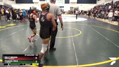 106 lbs Cons. Semi - Phoenix Cruz, La Mirada vs Kelly Brown, West Torrance