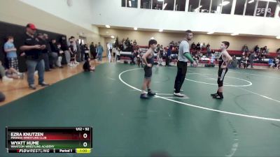 92 lbs Cons. Semi - Wyatt Hume, Whatcom Wrestling Academy vs Ezra Knutzen, Piranha Wrestling Club