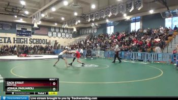 113 lbs Quarterfinal - Zach Stout, Great Oak vs Joshua Pagliaroli, Vista Murrieta