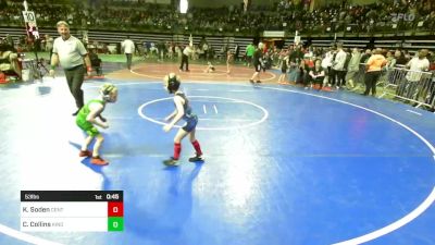 53 lbs Quarterfinal - Korey Soden, Central Youth Wrestling vs Colton Collins, Kingsway