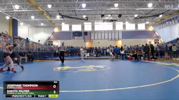 114 lbs 5th Place Match - Dakota Palmer, Starkville High School Girls vs Josephine Thompson, Dlberville Girls