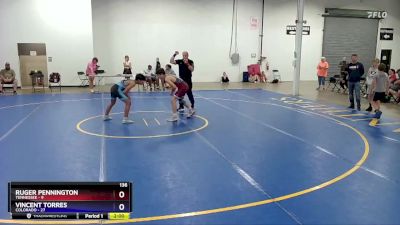 136 lbs Placement Matches (8 Team) - Ruger Pennington, Tennessee vs Vincent Torres, Colorado