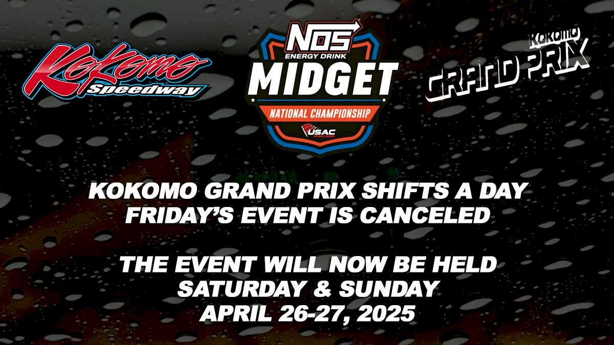 USAC Kokomo Grand Prix Shifts To Saturday And Sunday April 26-27
